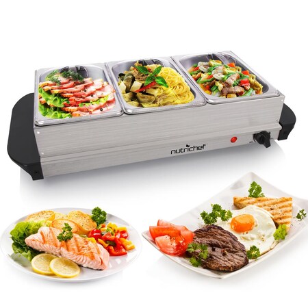 Nutrichef Electric Food Warming Tray - Buffet Server Hot Plate Food Warmer PKBFWM21